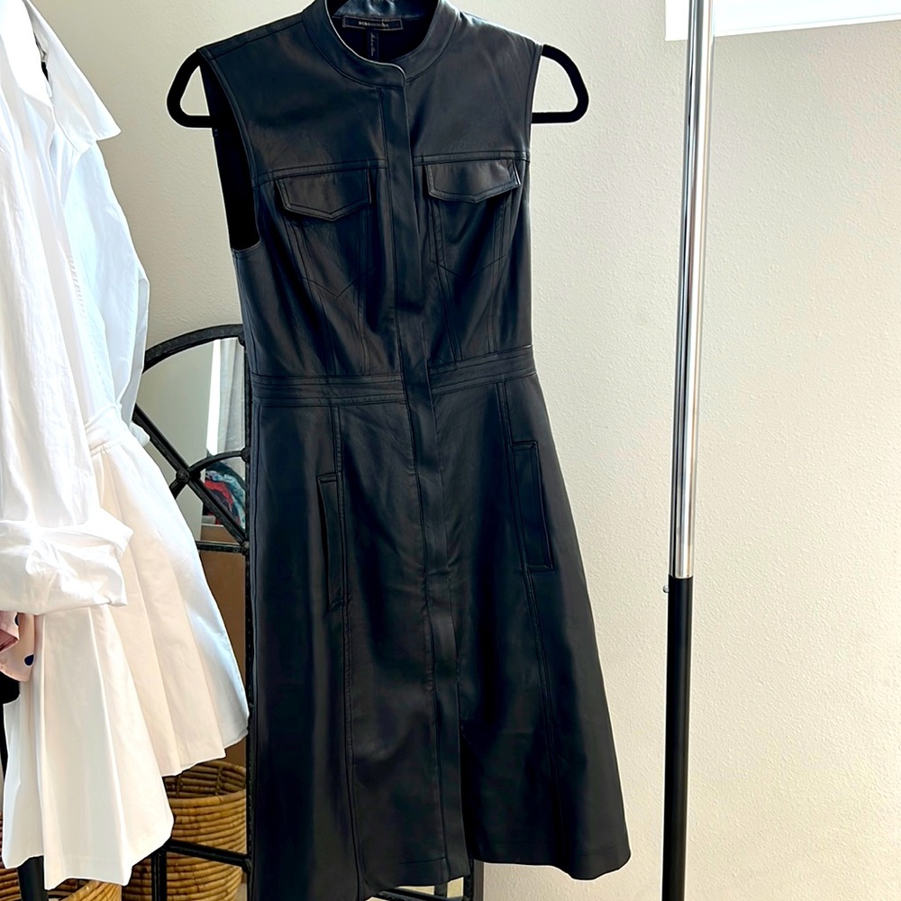BcbgMaxzzria leather dress
